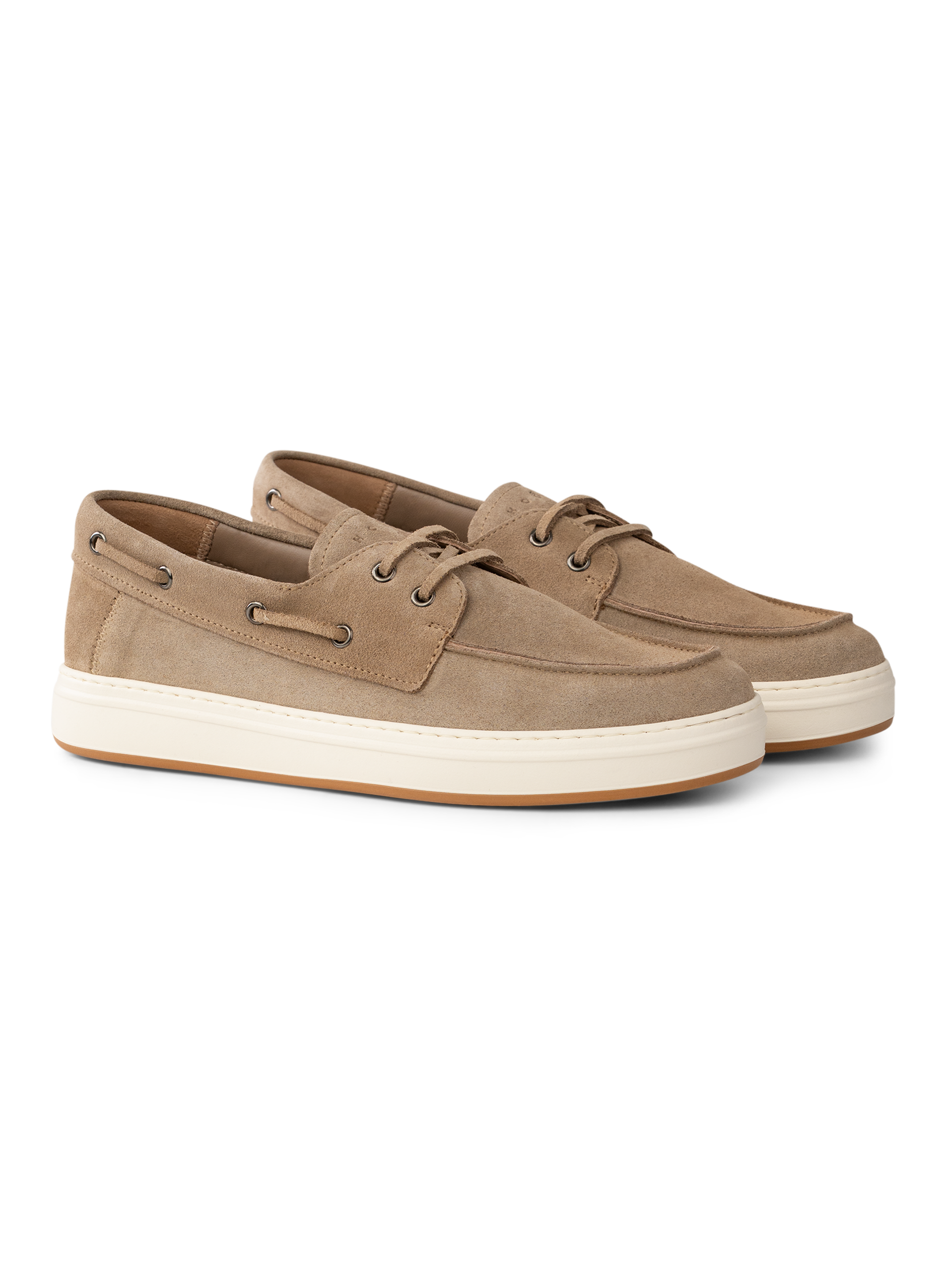 Suède veterschoen | Beige