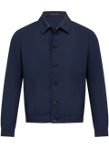 Overshirt van scheerwol, zijde en linnen | BLUE NAVY