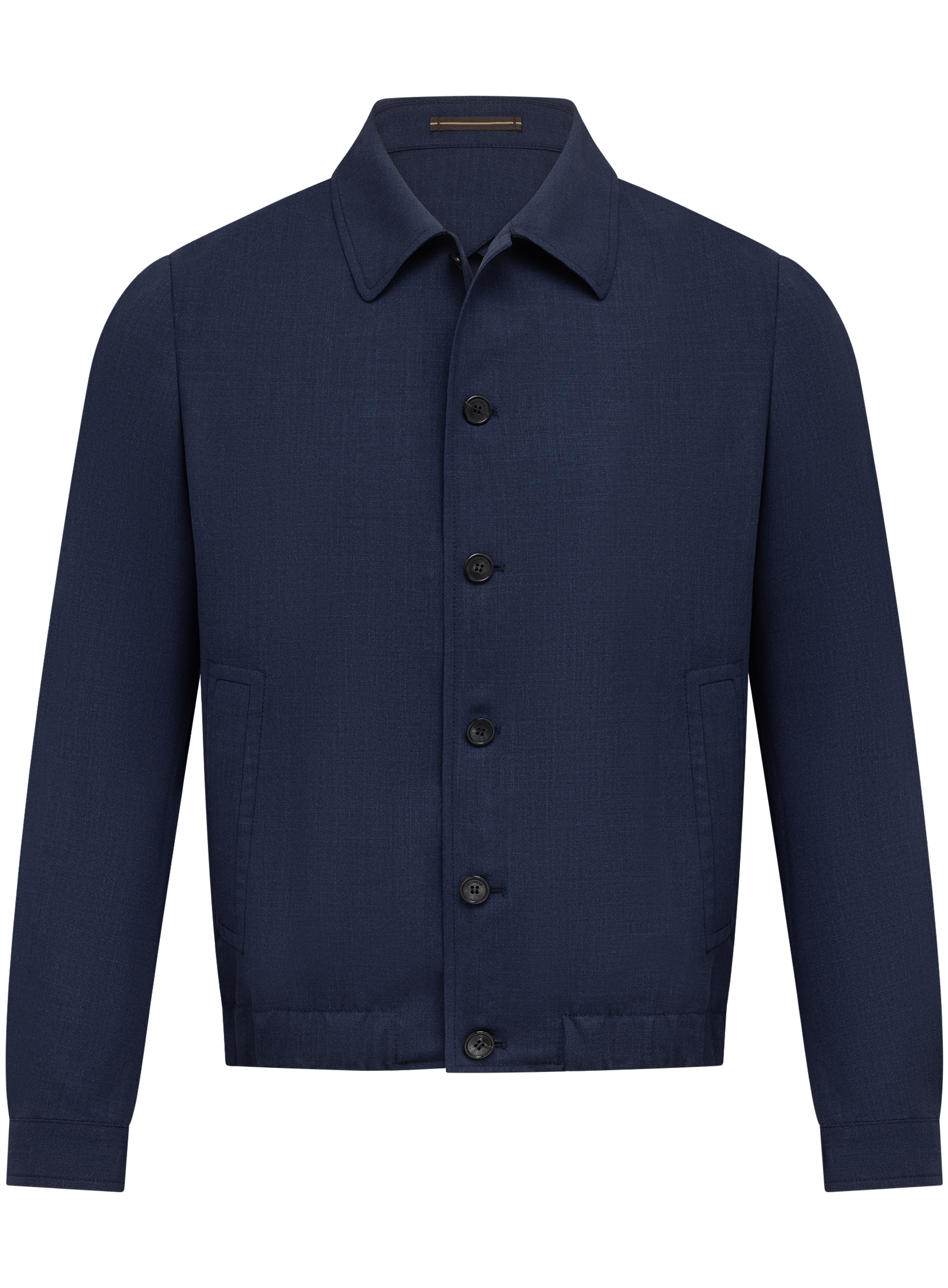 Overshirt van scheerwol, zijde en linnen | BLUE NAVY