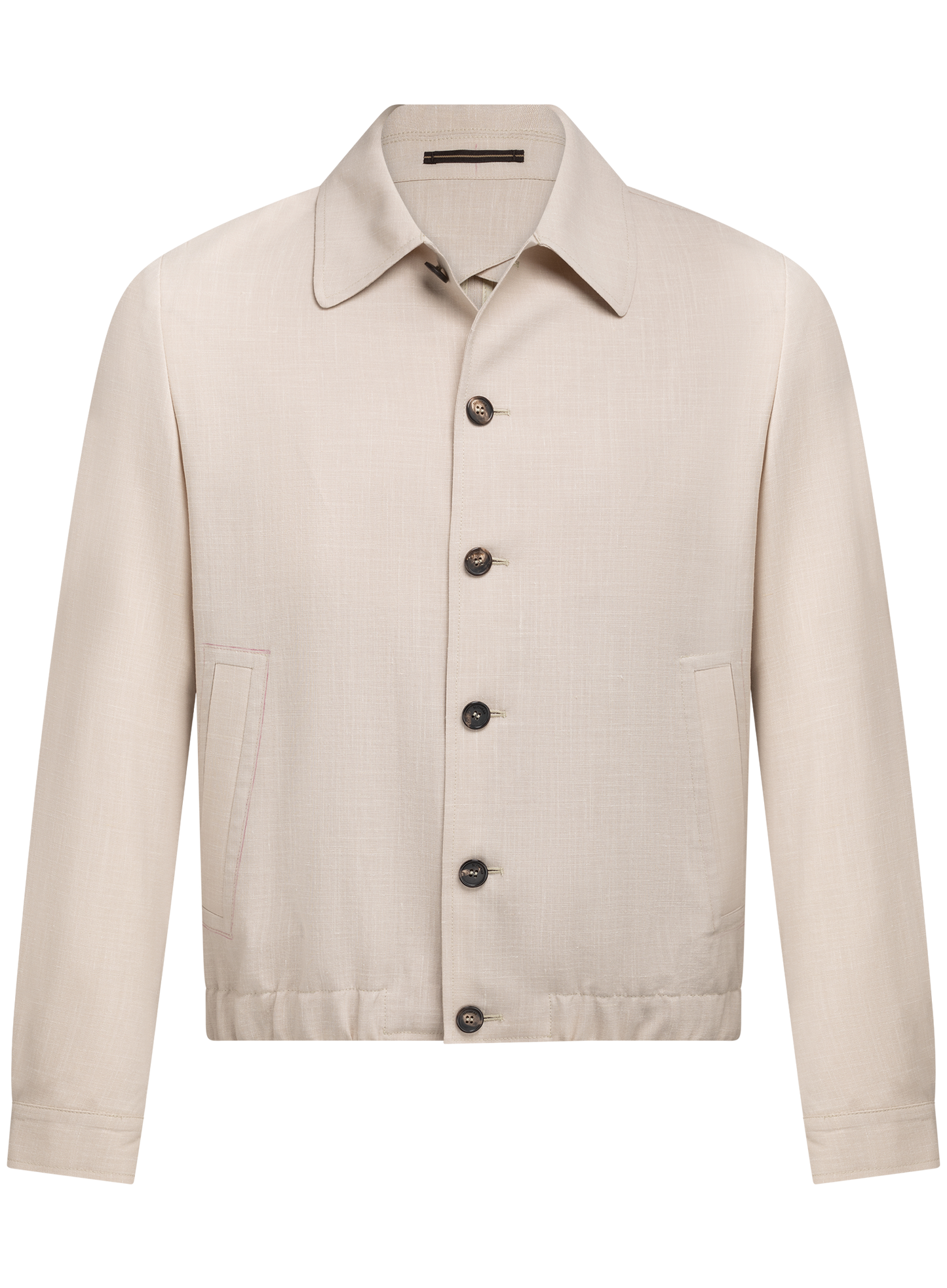 Overshirt van scheerwol, zijde en linnen | Beige