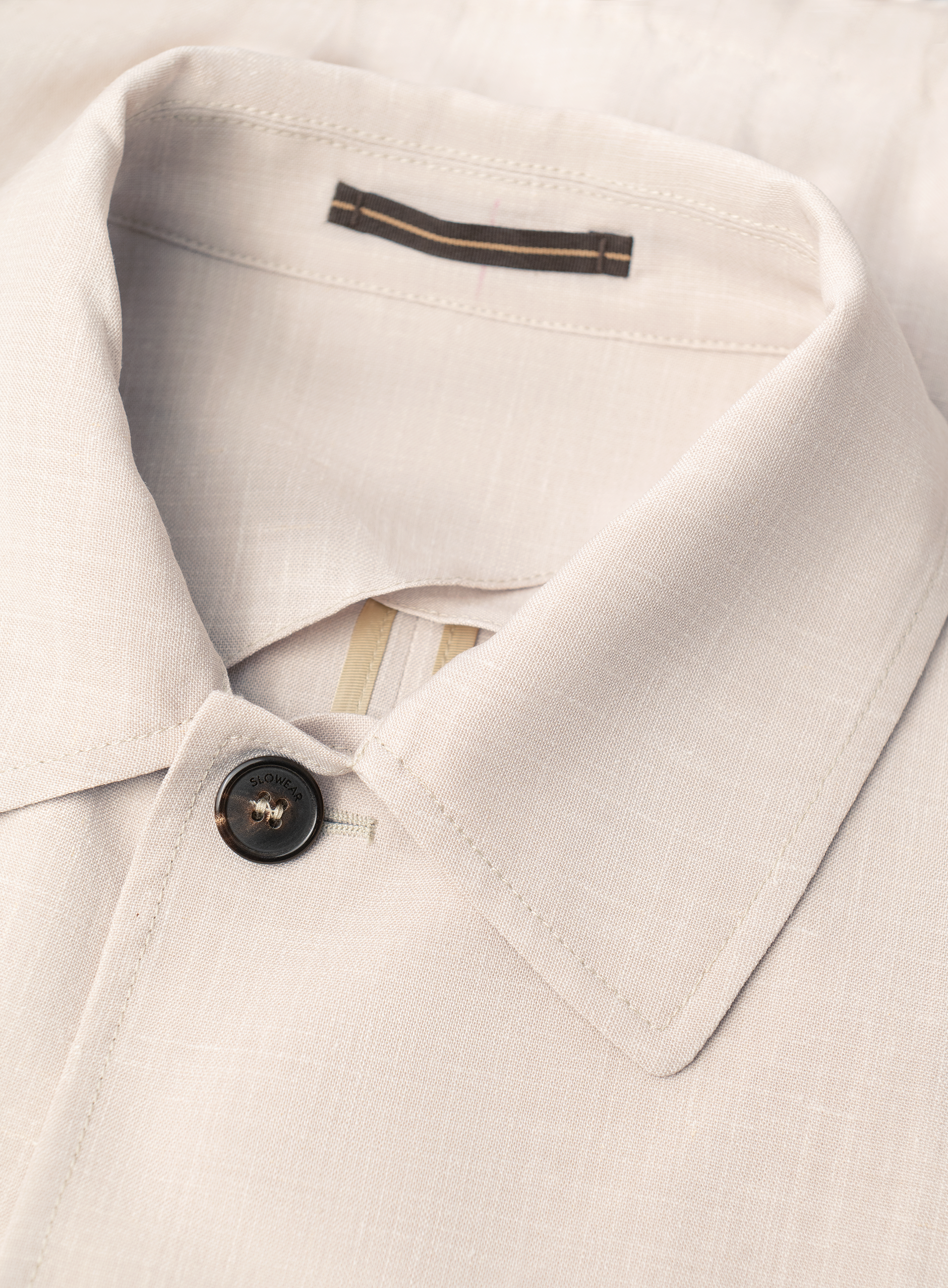 Overshirt van scheerwol, zijde en linnen | FULL_WIDTH | Beige 