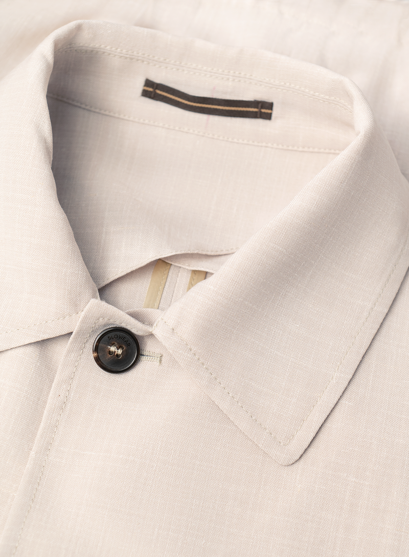 Overshirt in virgin wool, silk and linen