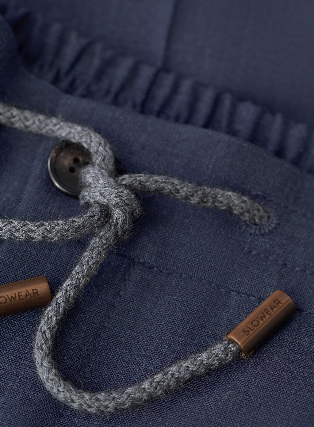 Broek van scheerwol, zijde en linnen (Loro Piana-stof) | FULL_WIDTH | BLUE NAVY