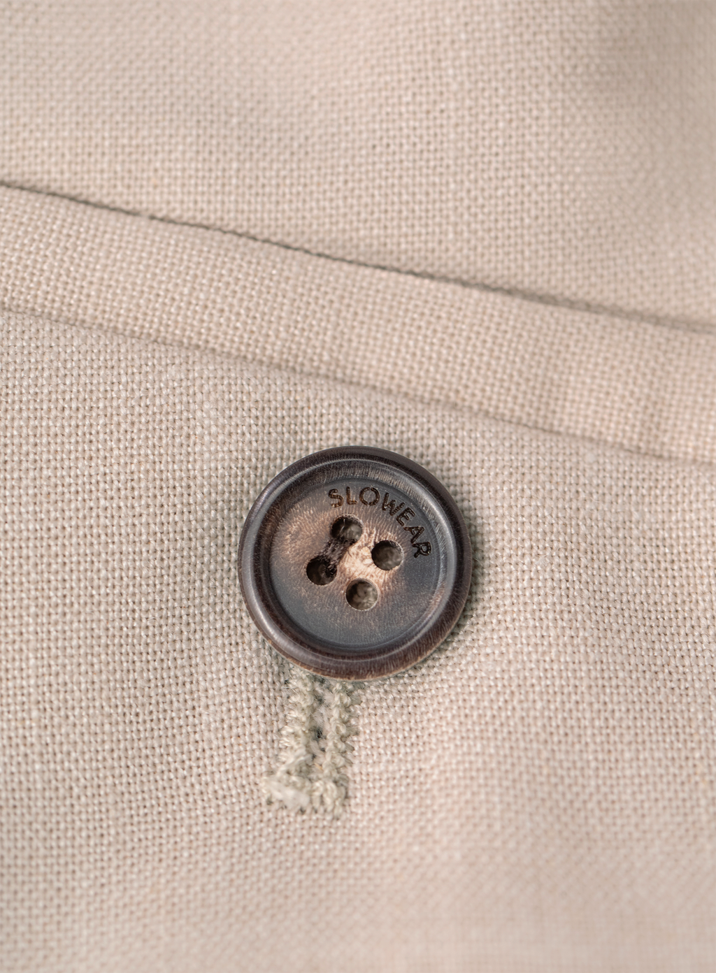 Broek van scheerwol, zijde en linnen (Loro Piana-stof) | FULL_WIDTH | Beige
