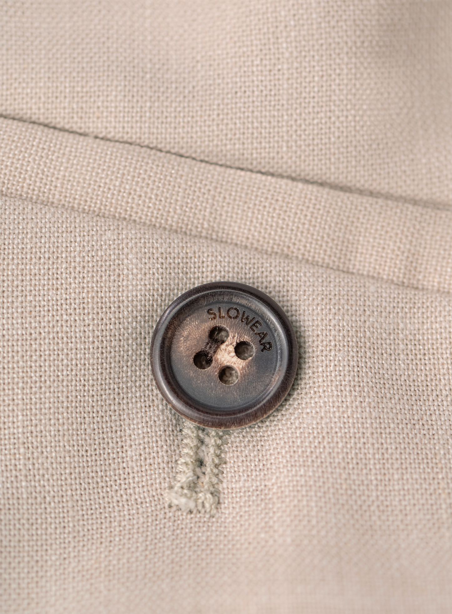Broek van scheerwol, zijde en linnen (Loro Piana-stof) | FULL_WIDTH | Beige