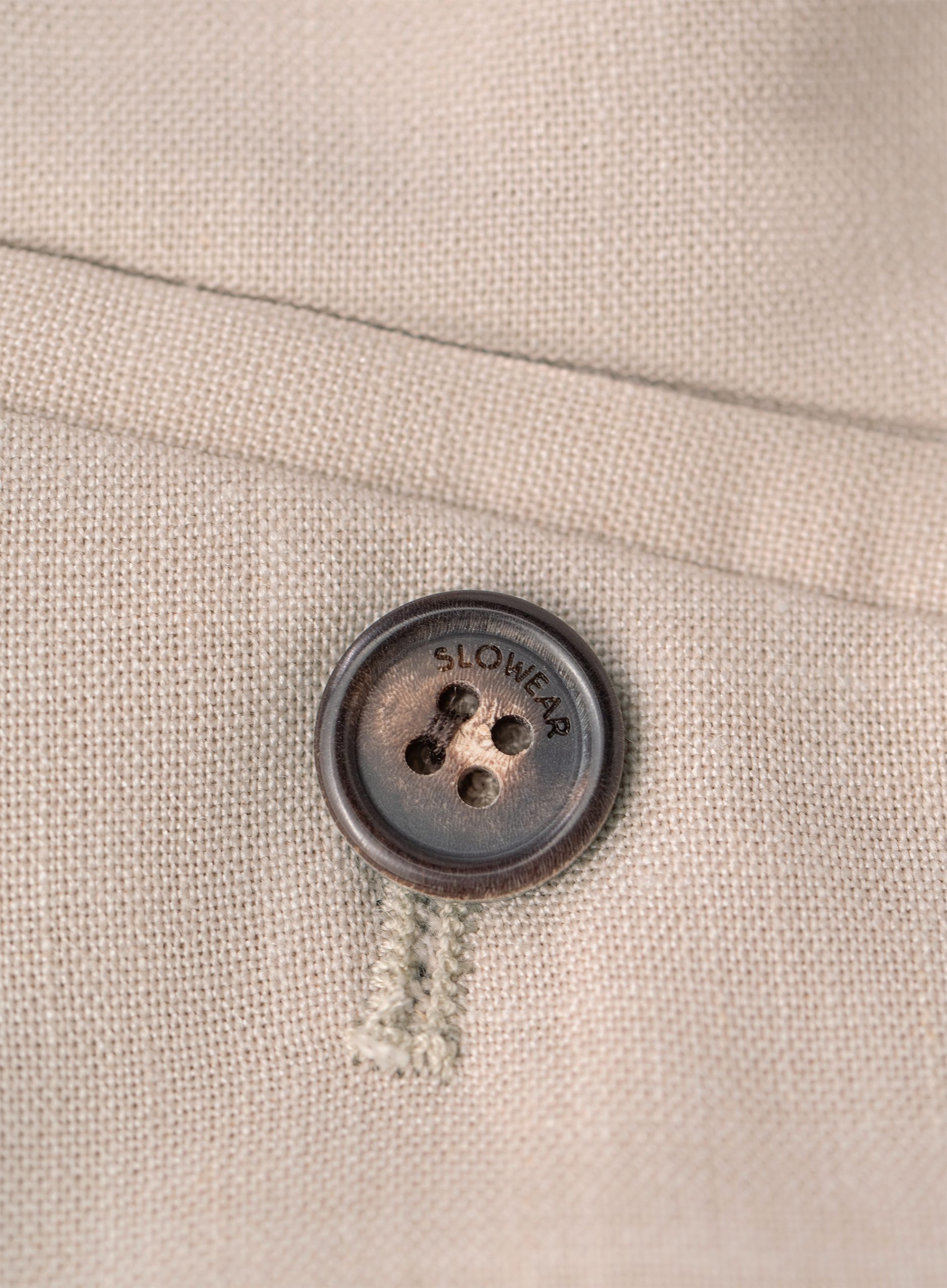 Broek van scheerwol, zijde en linnen (Loro Piana-stof) | FULL_WIDTH | Beige