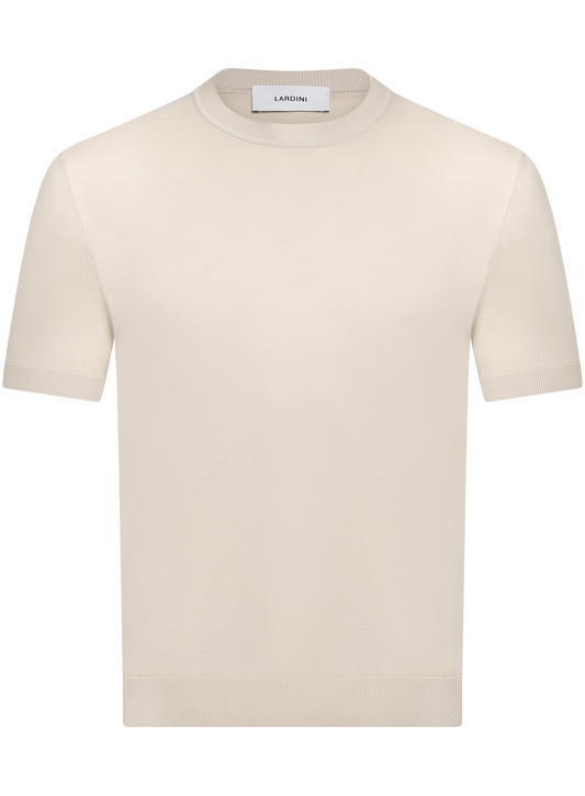 Zijden t-shirt | Beige