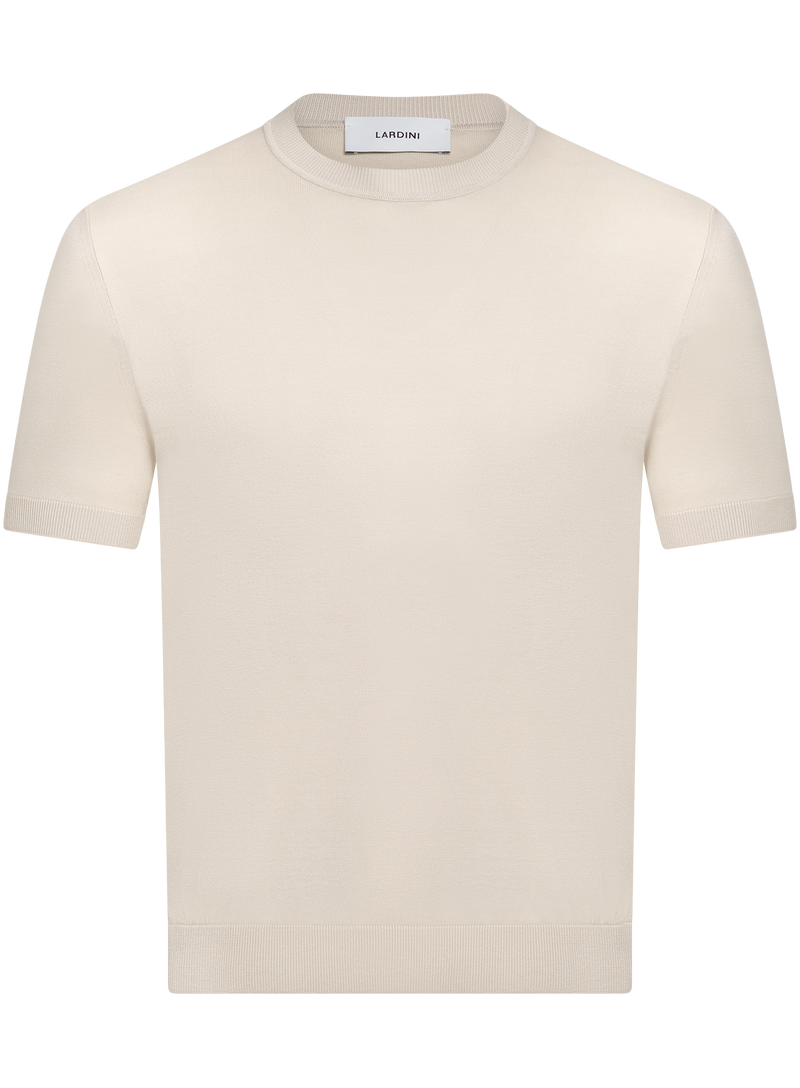 T-shirt van zijde | Beige