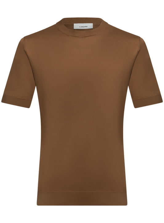 T-shirt van katoen | Bruin