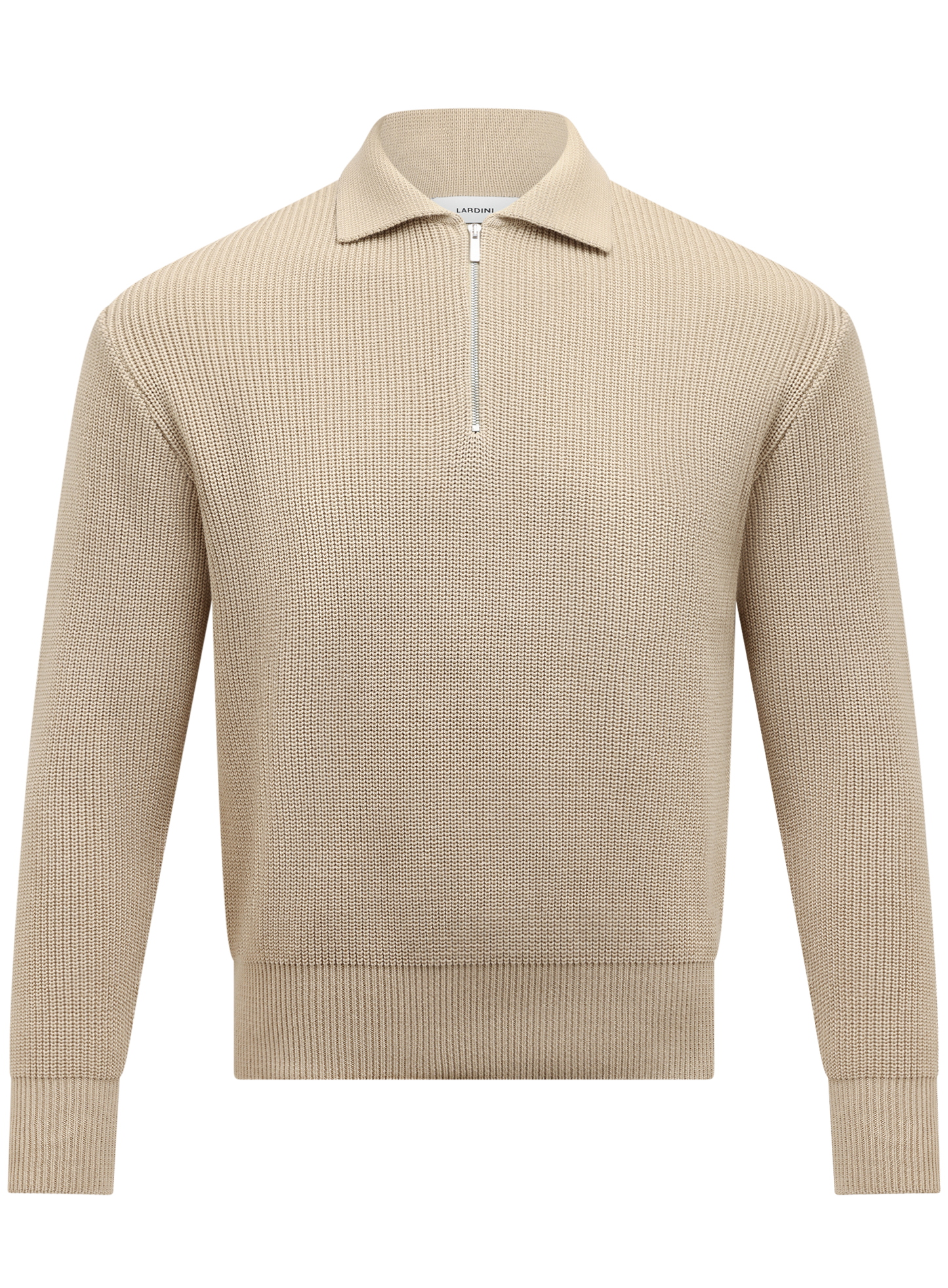  Half-zip trui van katoen | Beige