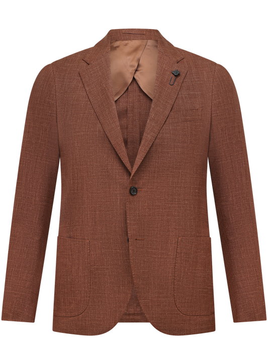 Jasje van wol, zijde en linnen | Bruin