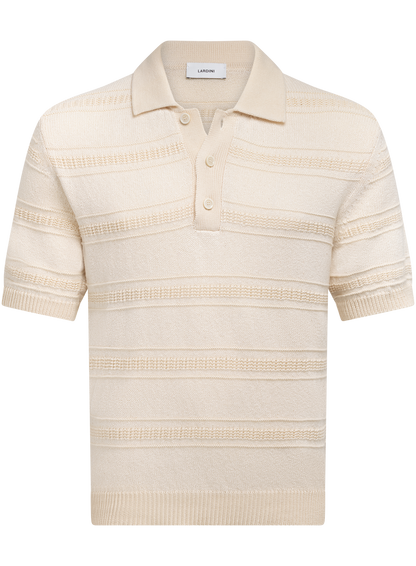 Knitted polo van katoen | ROOM-WIT