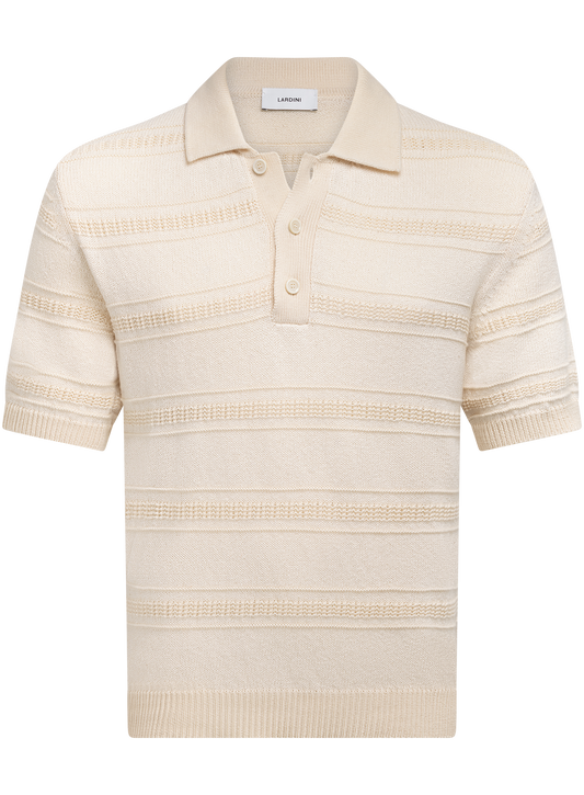 Knitted polo van katoen | ROOM-WIT