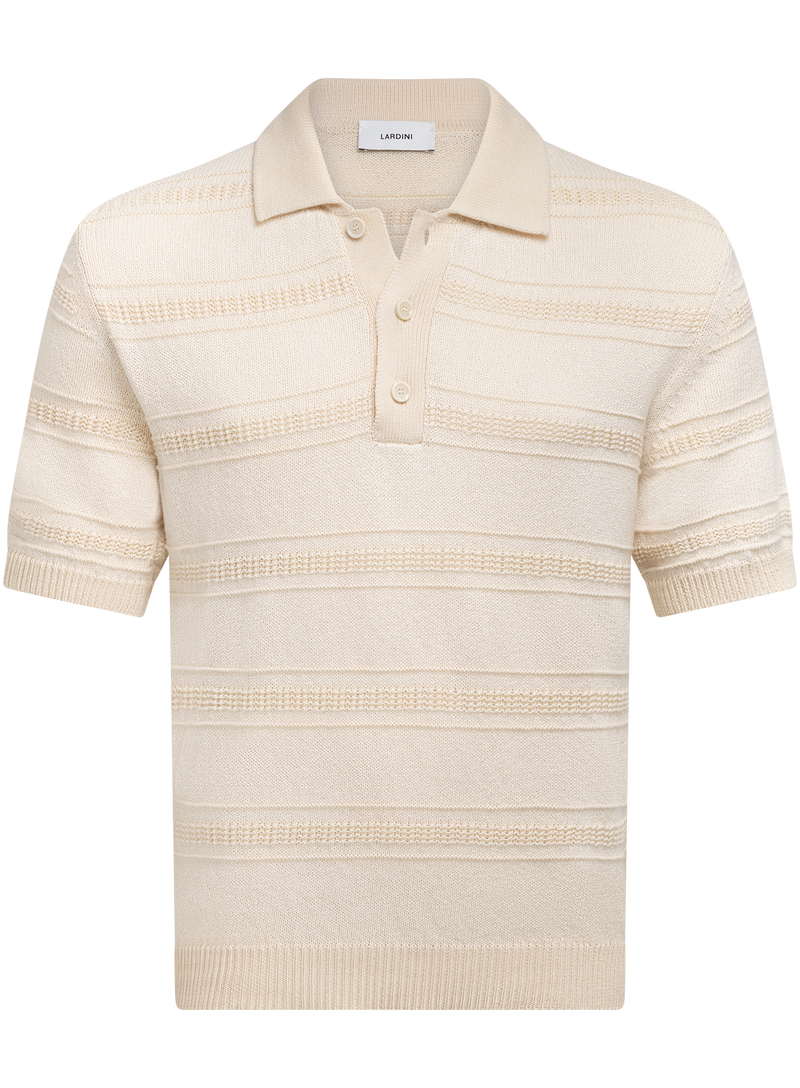Knitted polo van katoen | ROOM-WIT
