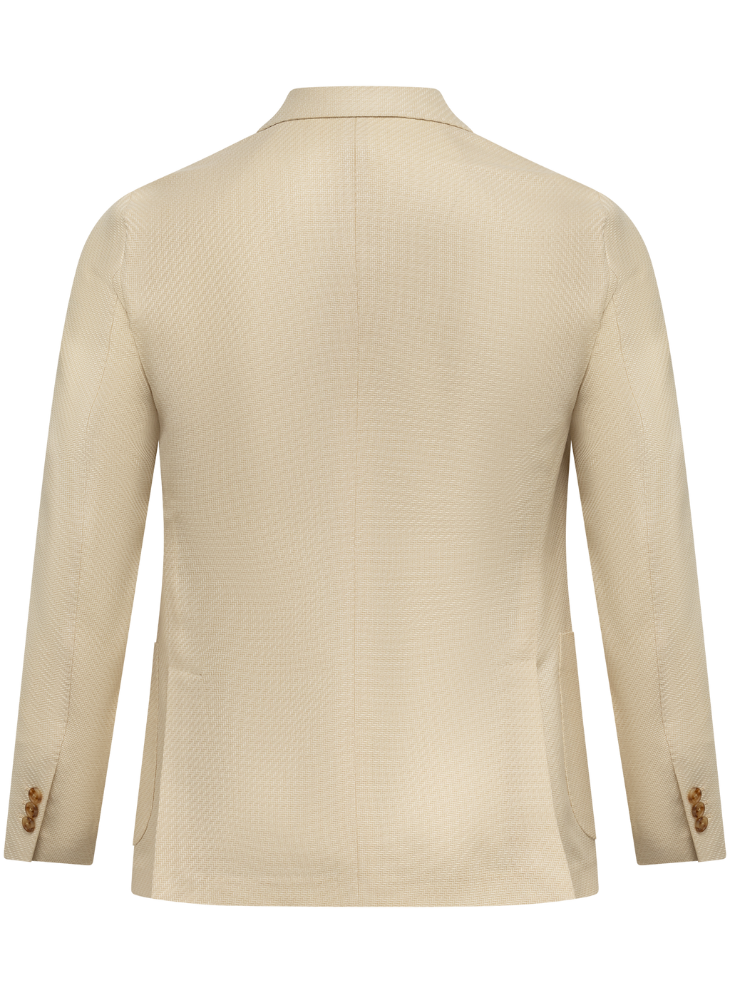 Colbert van scheerwol en katoen met visgraatdessin | Beige