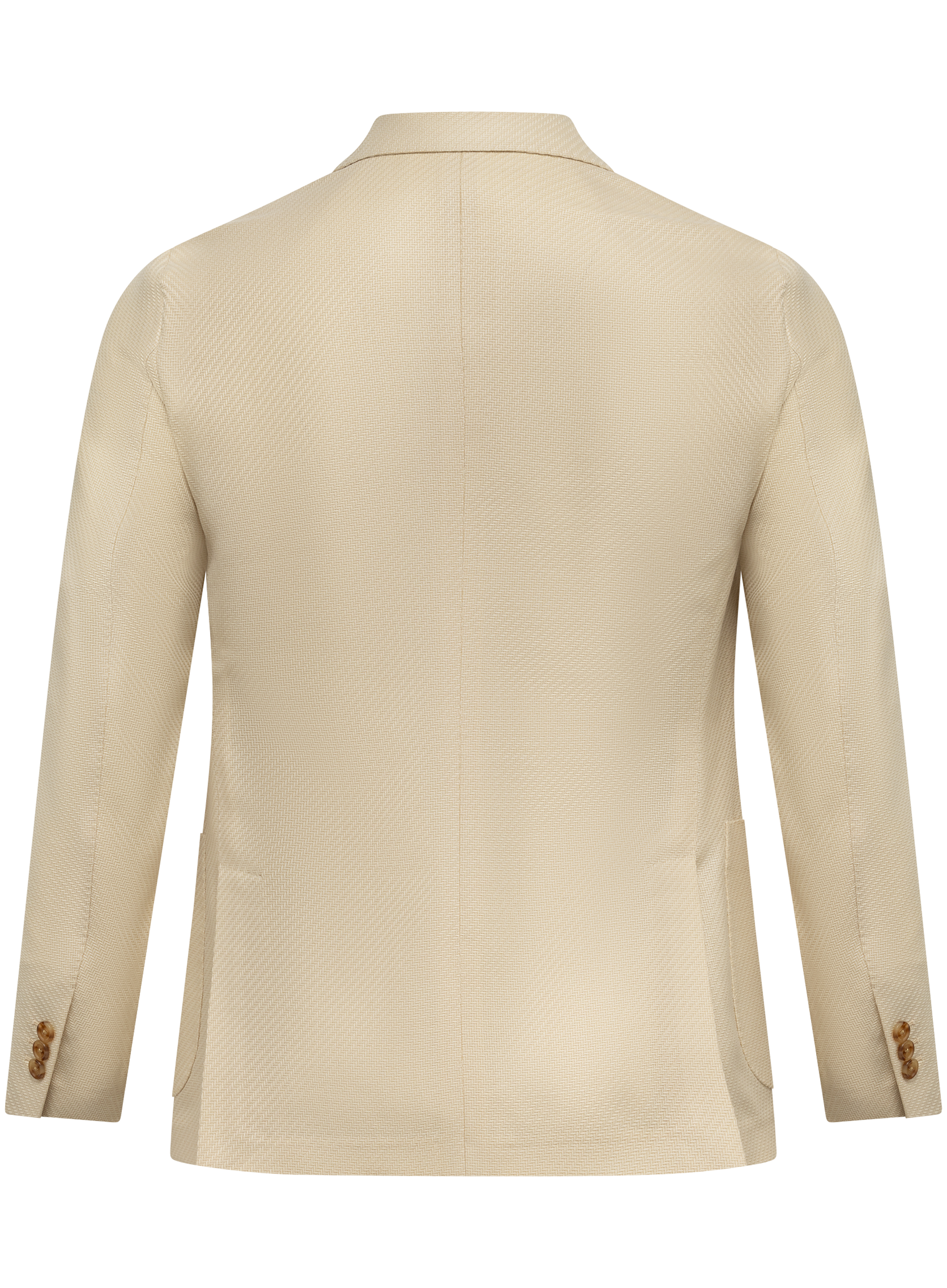 Colbert van scheerwol en katoen met visgraatdessin | Beige