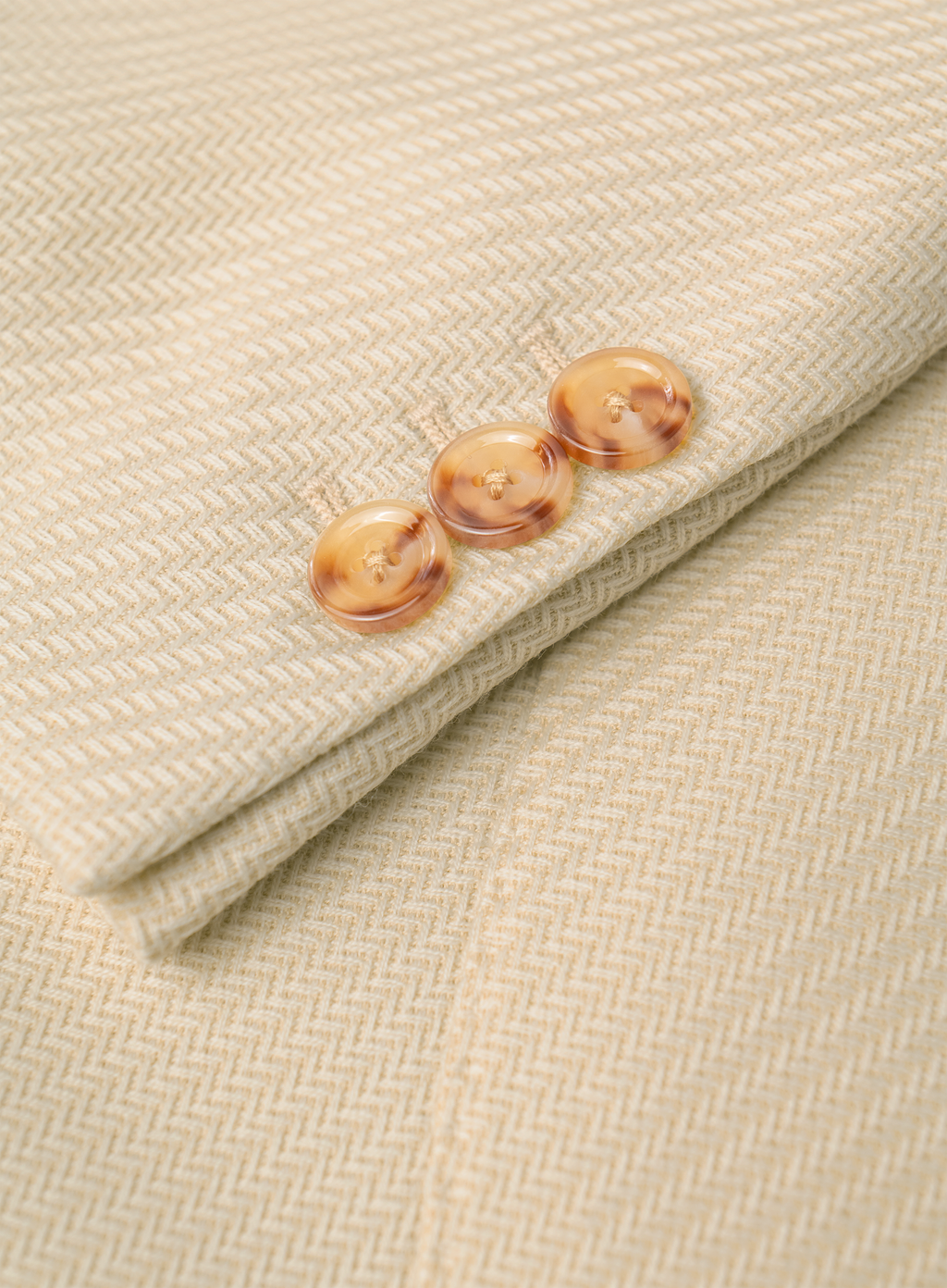 Colbert van scheerwol en katoen met visgraatdessin | FULL_WIDTH | Beige