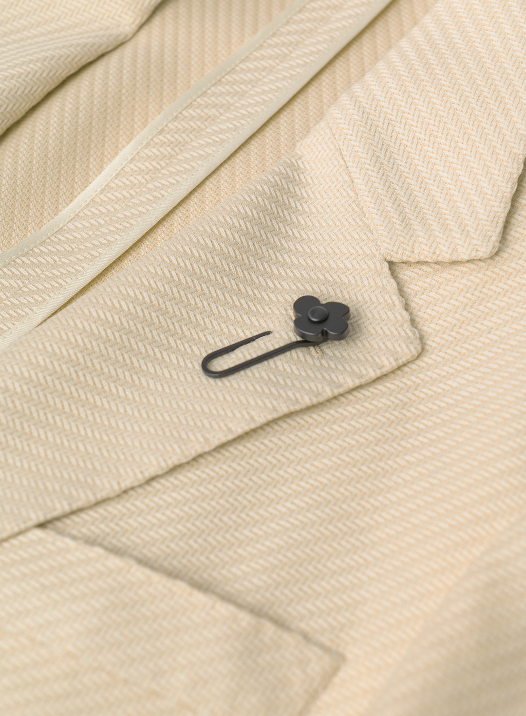 Colbert van scheerwol en katoen met visgraatdessin | FULL_WIDTH | Beige
