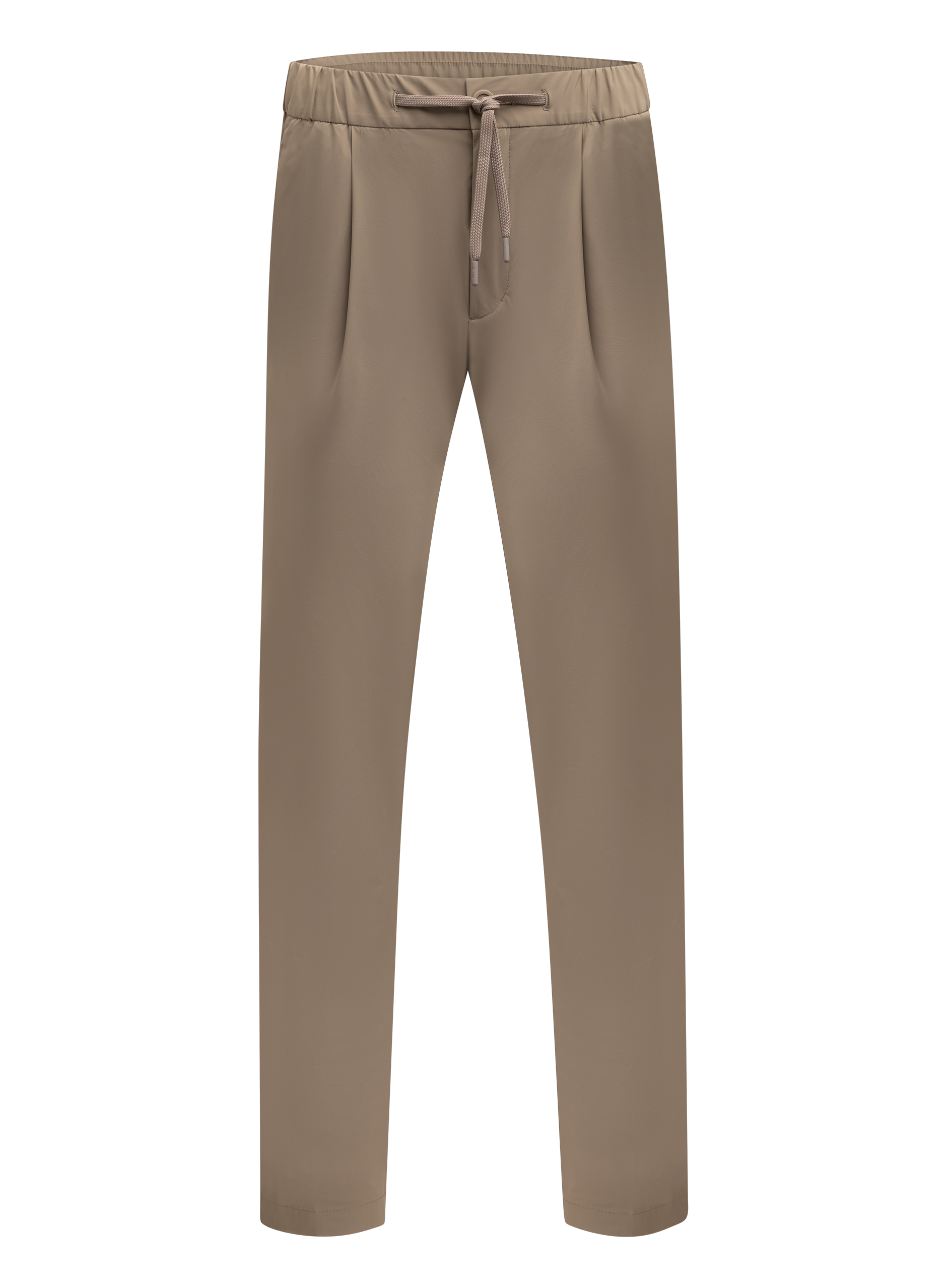 Broek met trekkoord van technische stof | TAUPE
