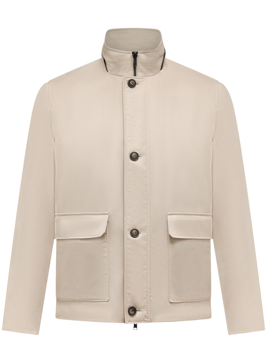 Reversible jas van cashmere en zijde | Beige