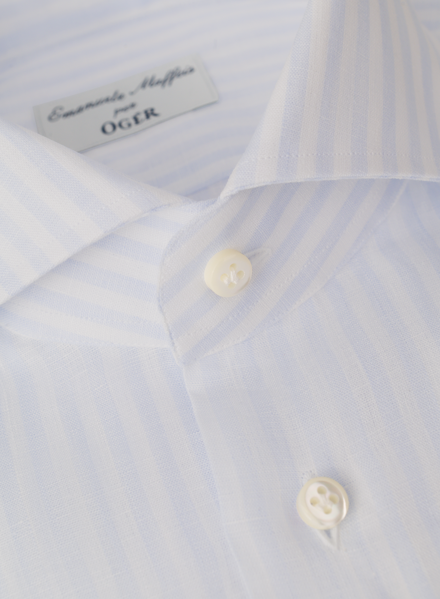 Gestreept linnen shirt | FULL_WIDTH | L.Blauw