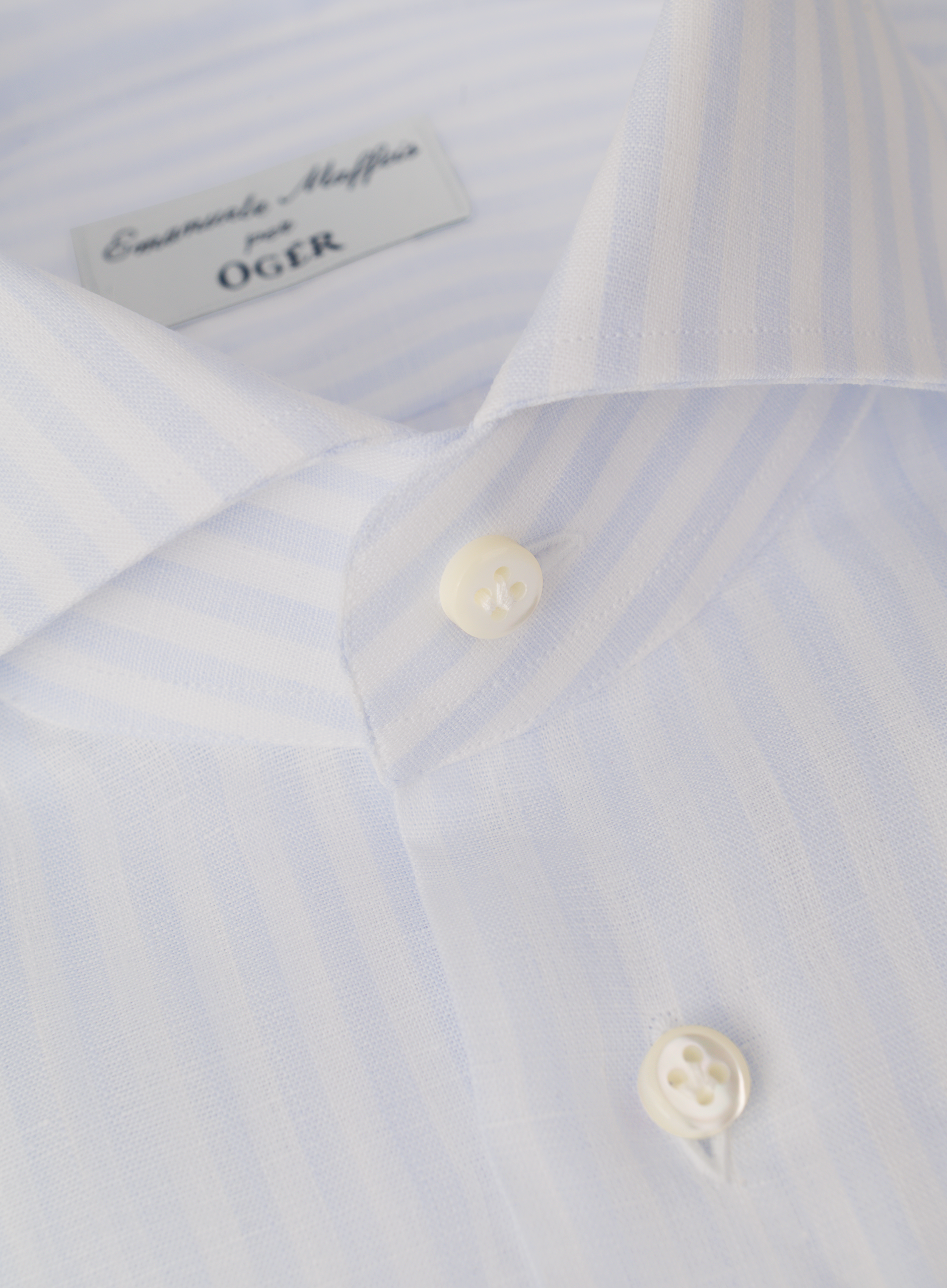 Gestreept linnen shirt | FULL_WIDTH | L.Blauw