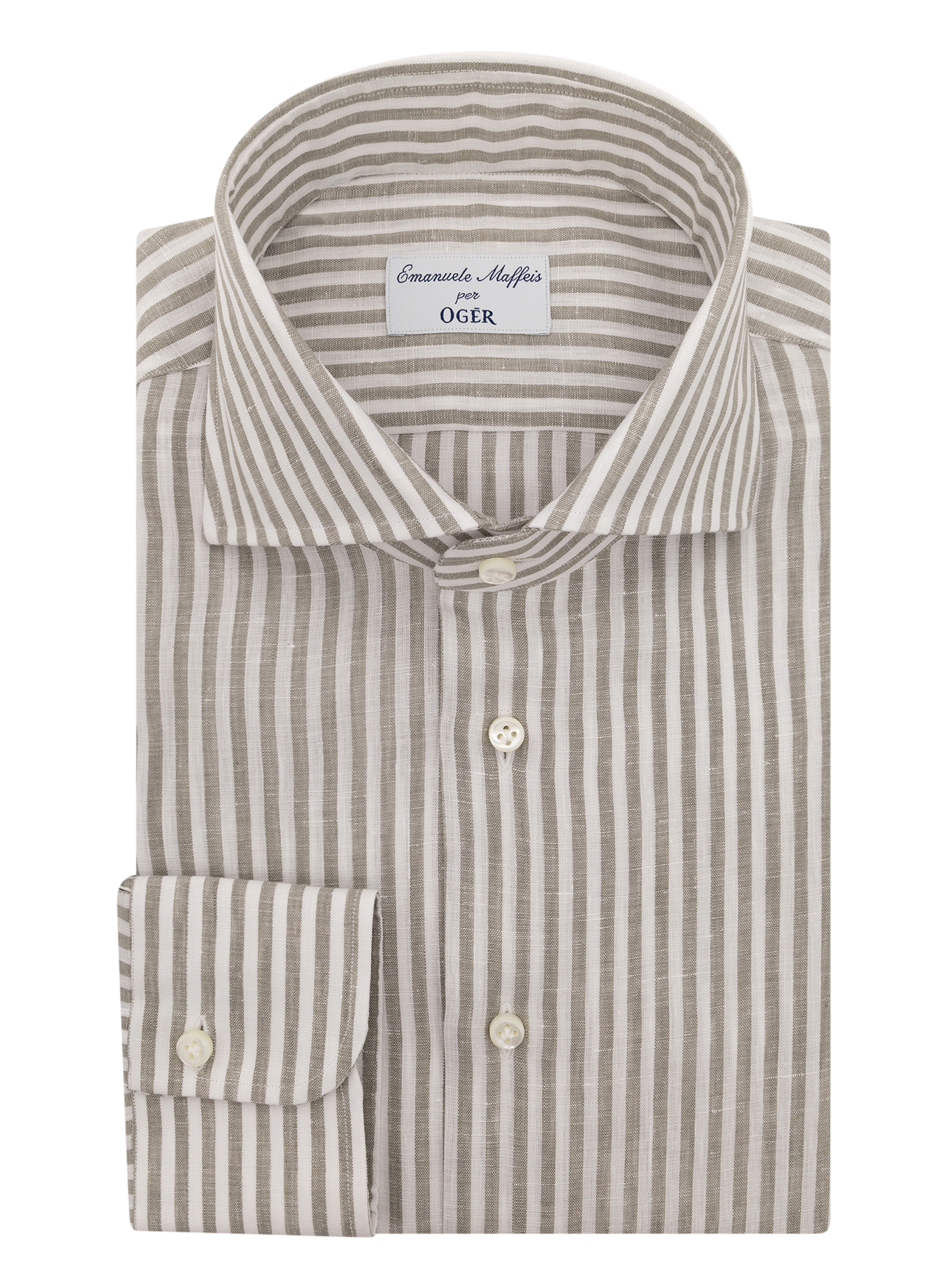 Gestreept linnen shirt | FULL_WIDTH | Groen