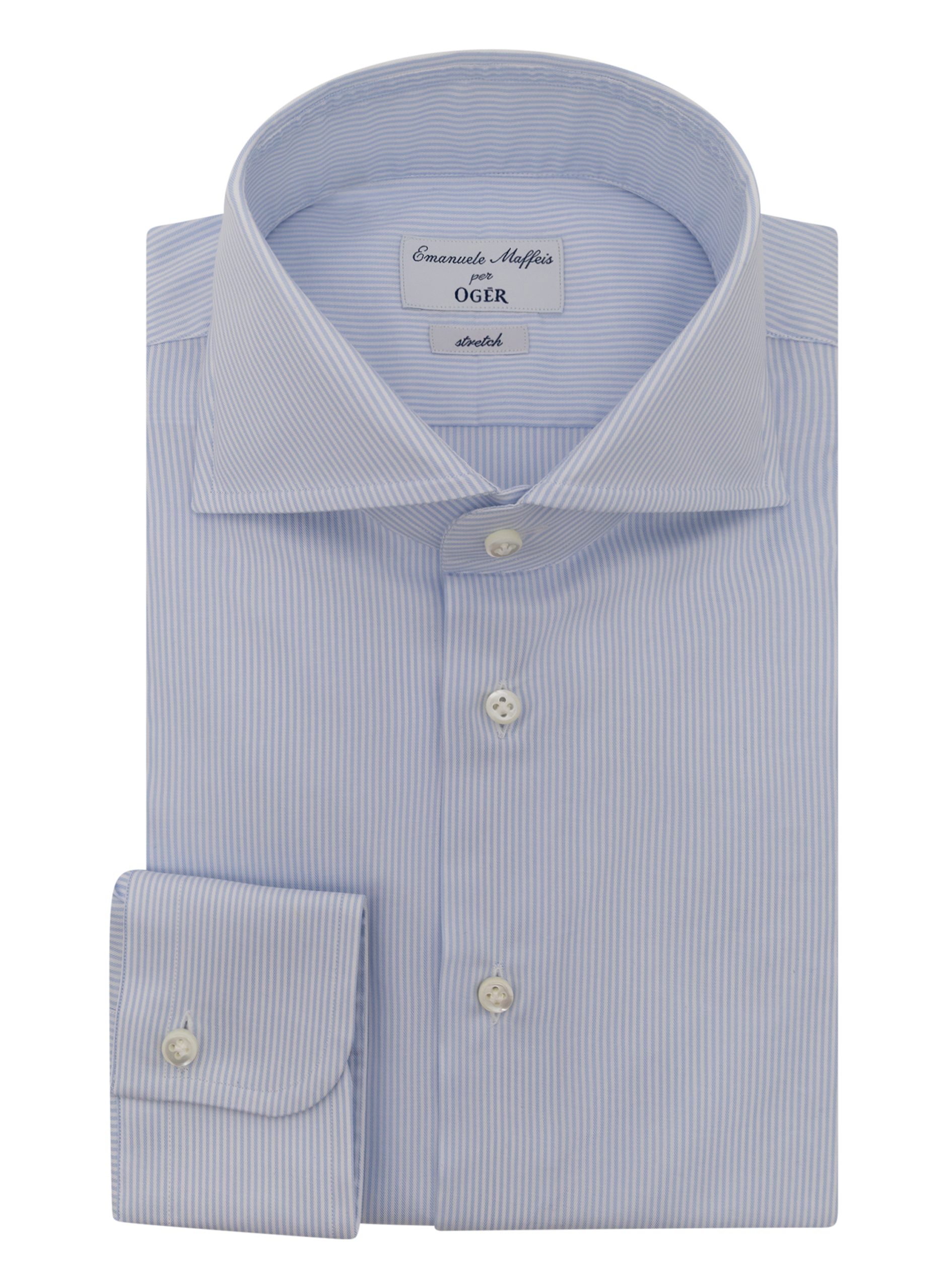 Katoen shirt met stretch | FULL_WIDTH | Blauw