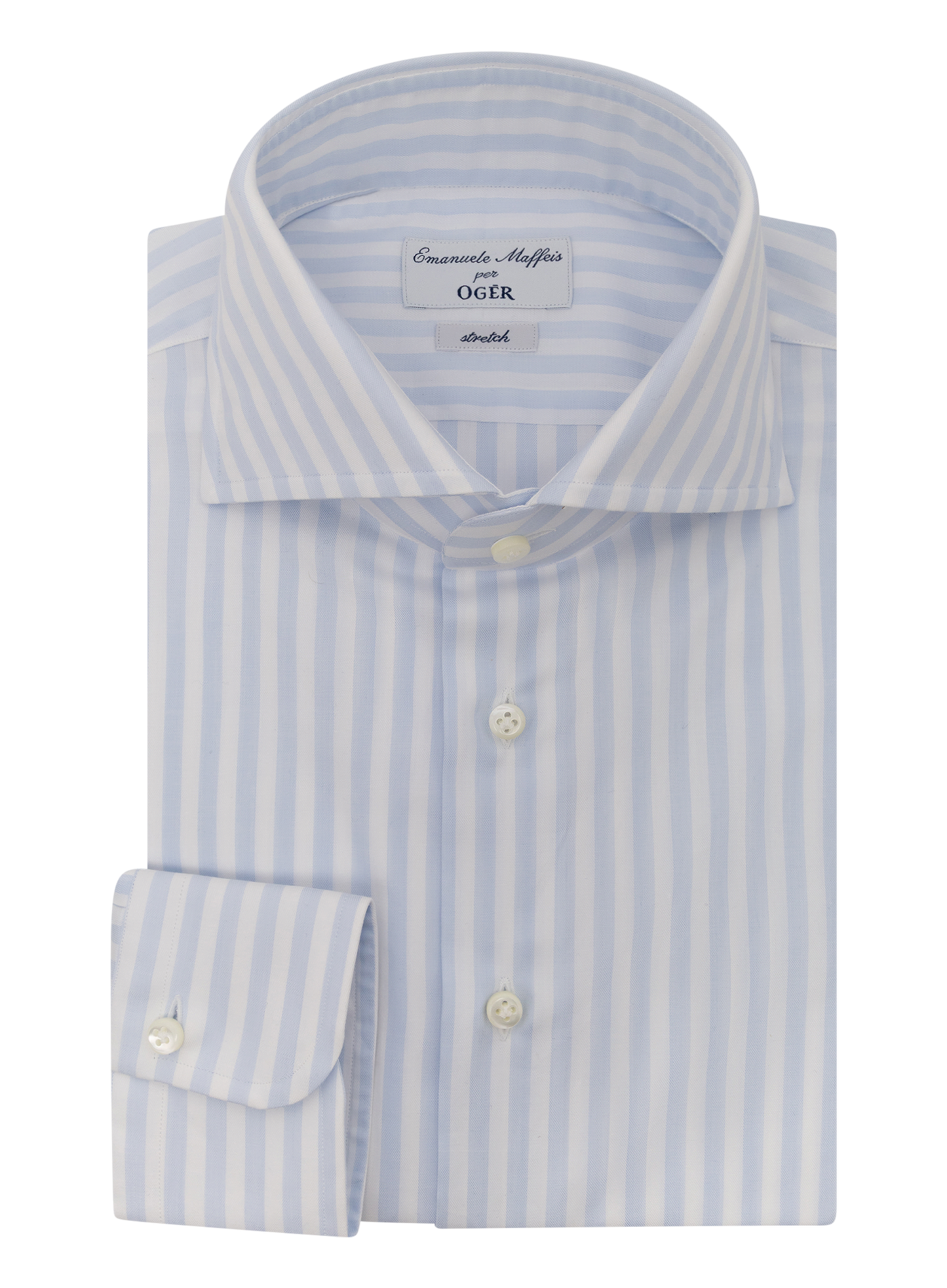 Katoen shirt met stretch | FULL_WIDTH | L.Blauw