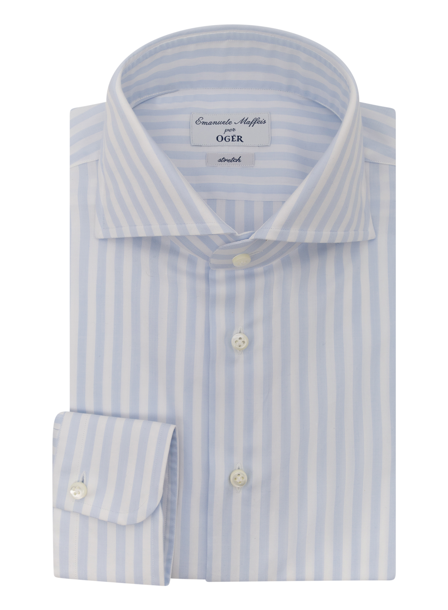 Katoen shirt met stretch | FULL_WIDTH | L.Blauw