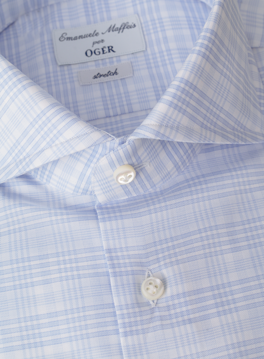 Geruit overhemd van katoen met stretch | FULL_WIDTH | L.Blauw