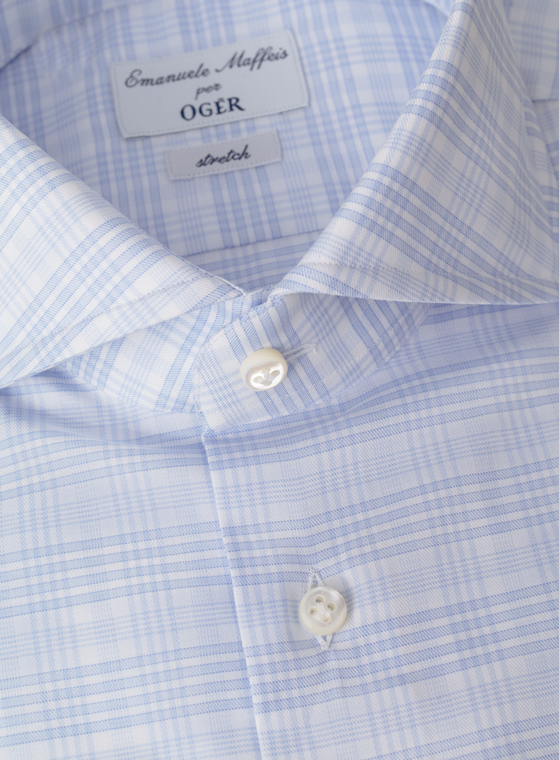 Geruit overhemd van katoen met stretch | FULL_WIDTH | L.Blauw