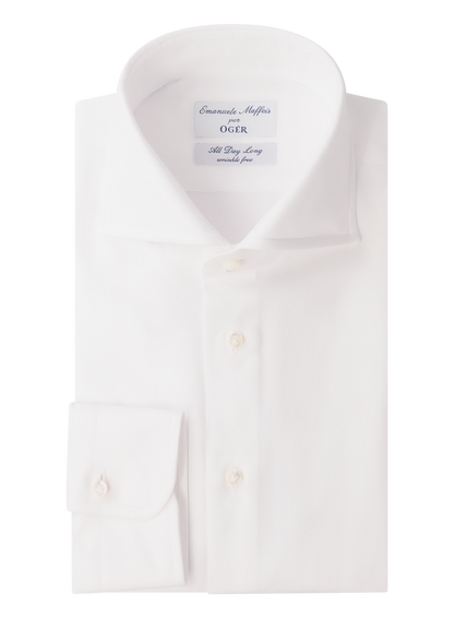 Kreukvrij katoen shirt | FULL_WIDTH | Wit