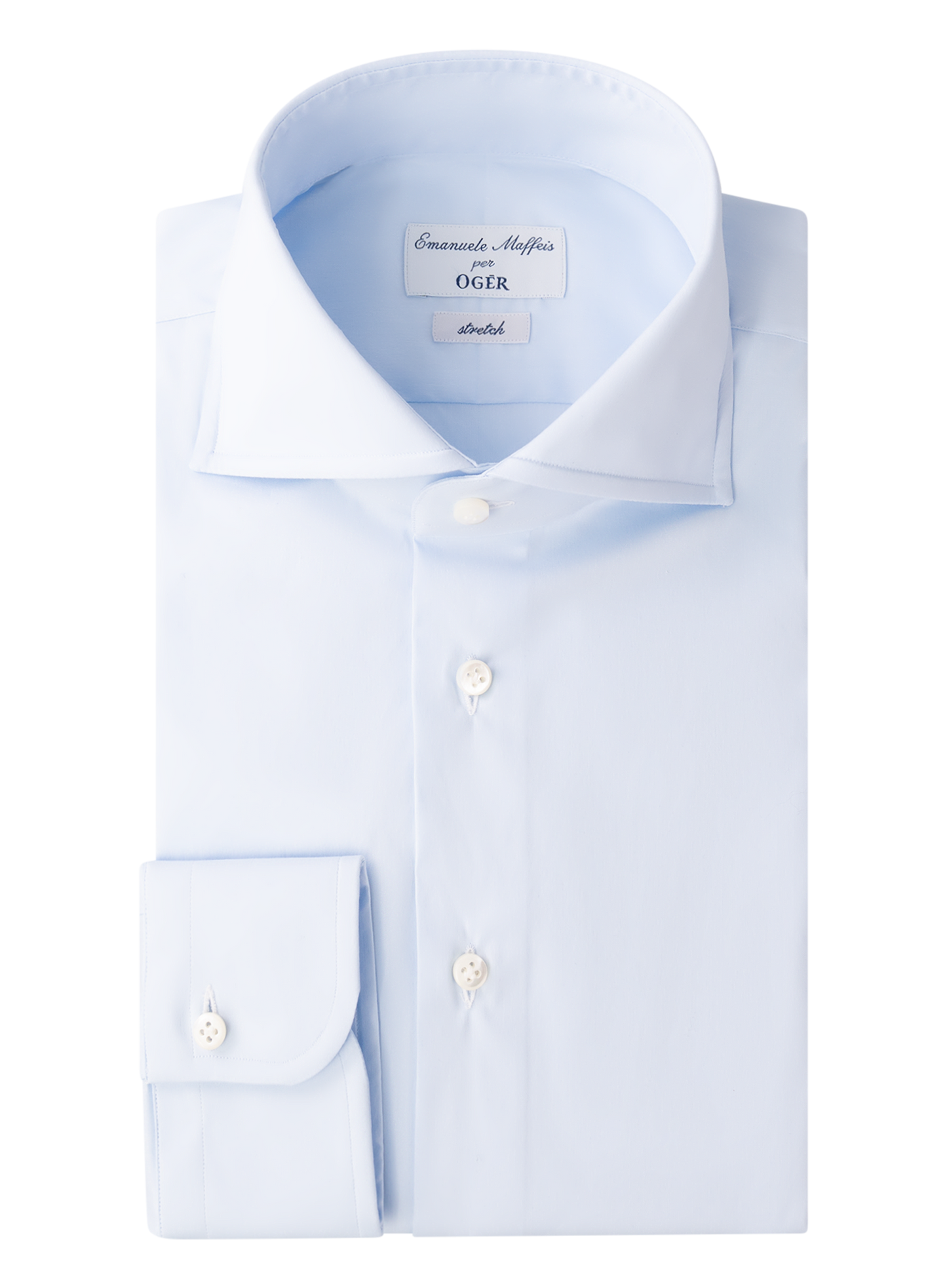 Katoen shirt met stretch | L.Blauw