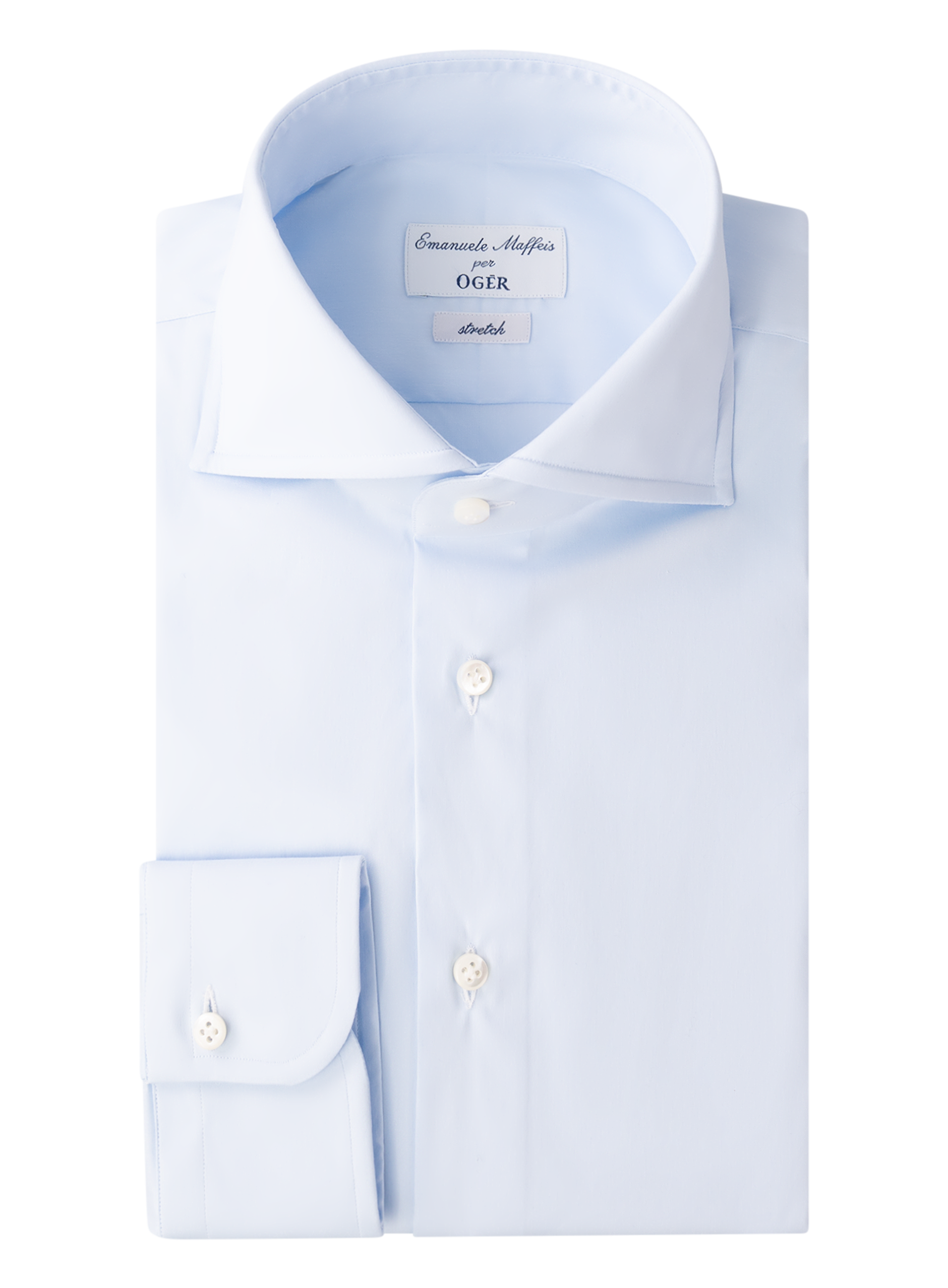 Katoen shirt met stretch | L.Blauw