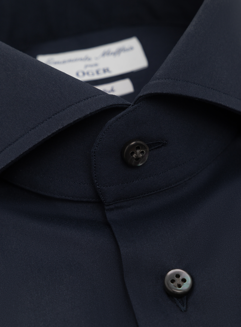 Overhemd met stretch van katoen | FULL_WIDTH | BLUE NAVY