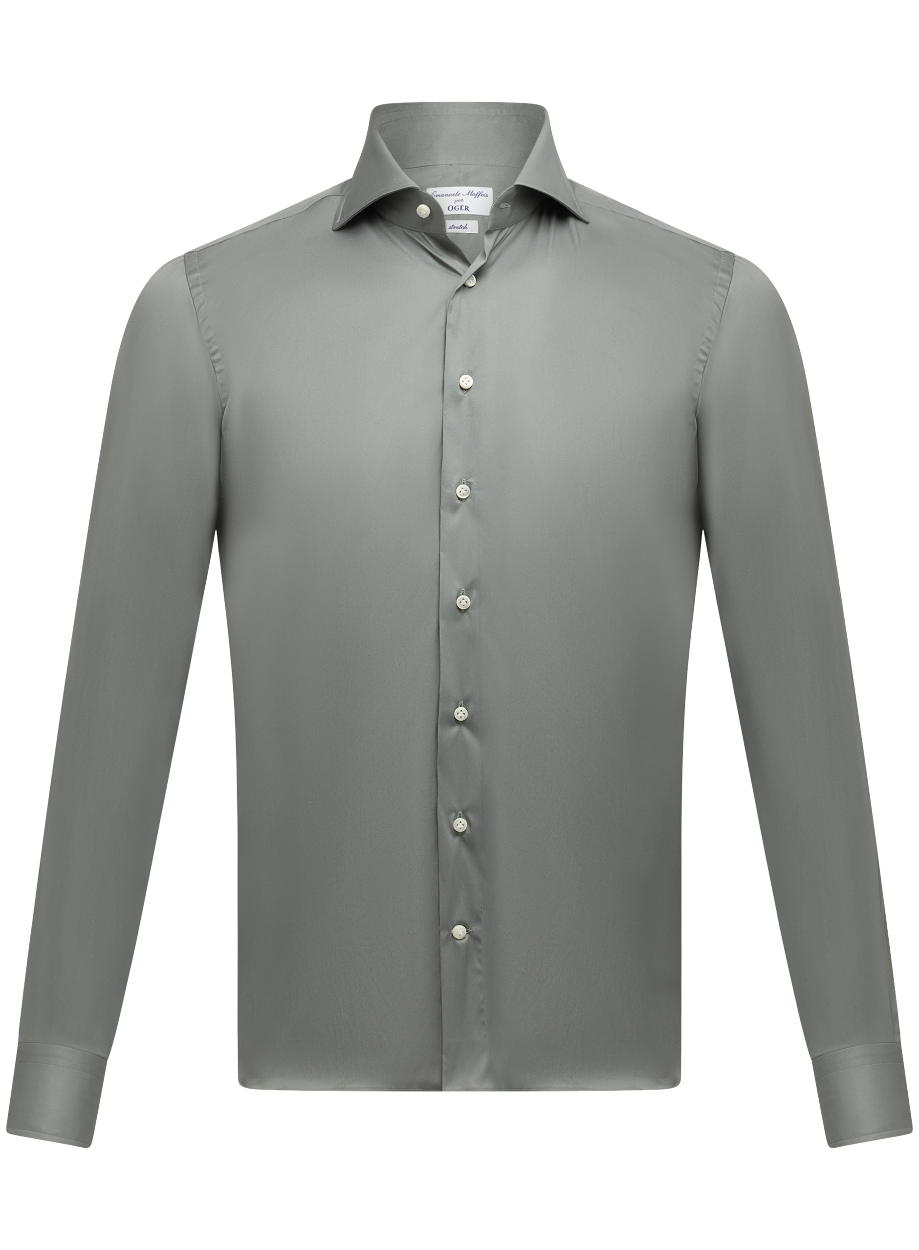 Katoenen shirt met stretch | FULL_WIDTH | Groen