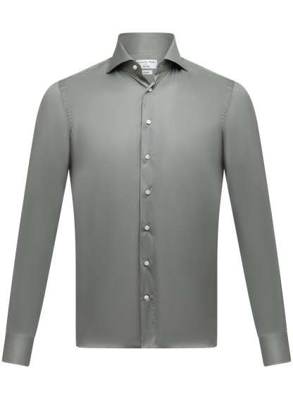 Katoenen shirt met stretch | FULL_WIDTH | Groen