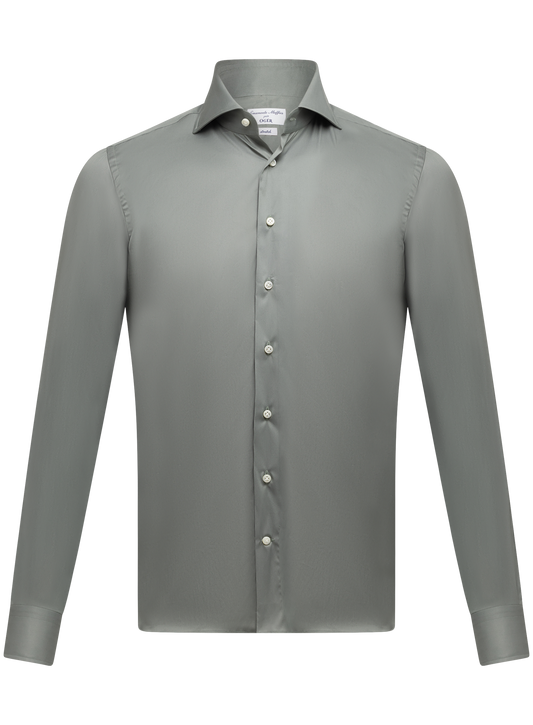 Katoenen shirt met stretch | FULL_WIDTH | Groen