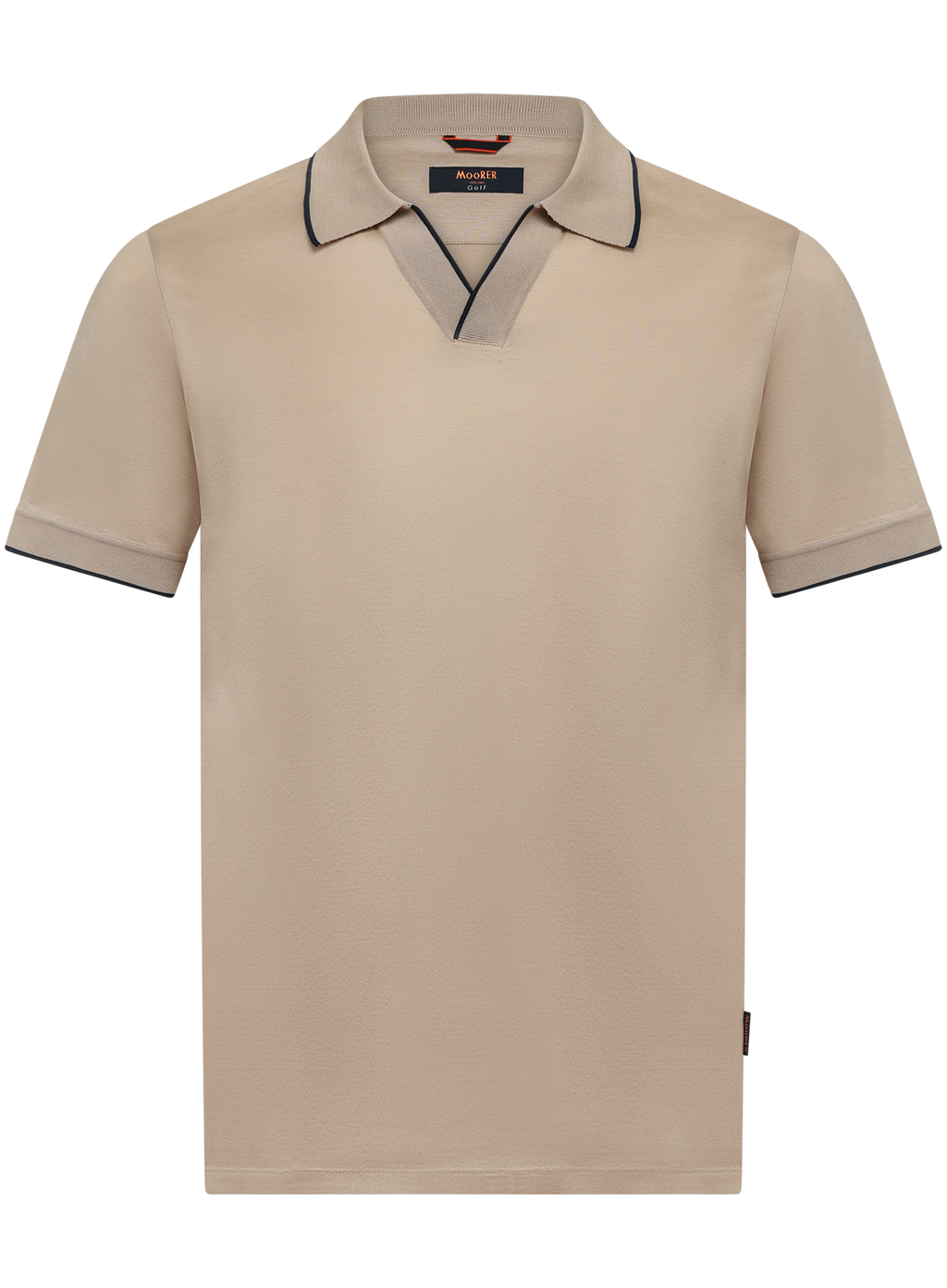 Buttonless polo van katoen | Beige