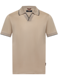 Buttonless polo van katoen | Beige