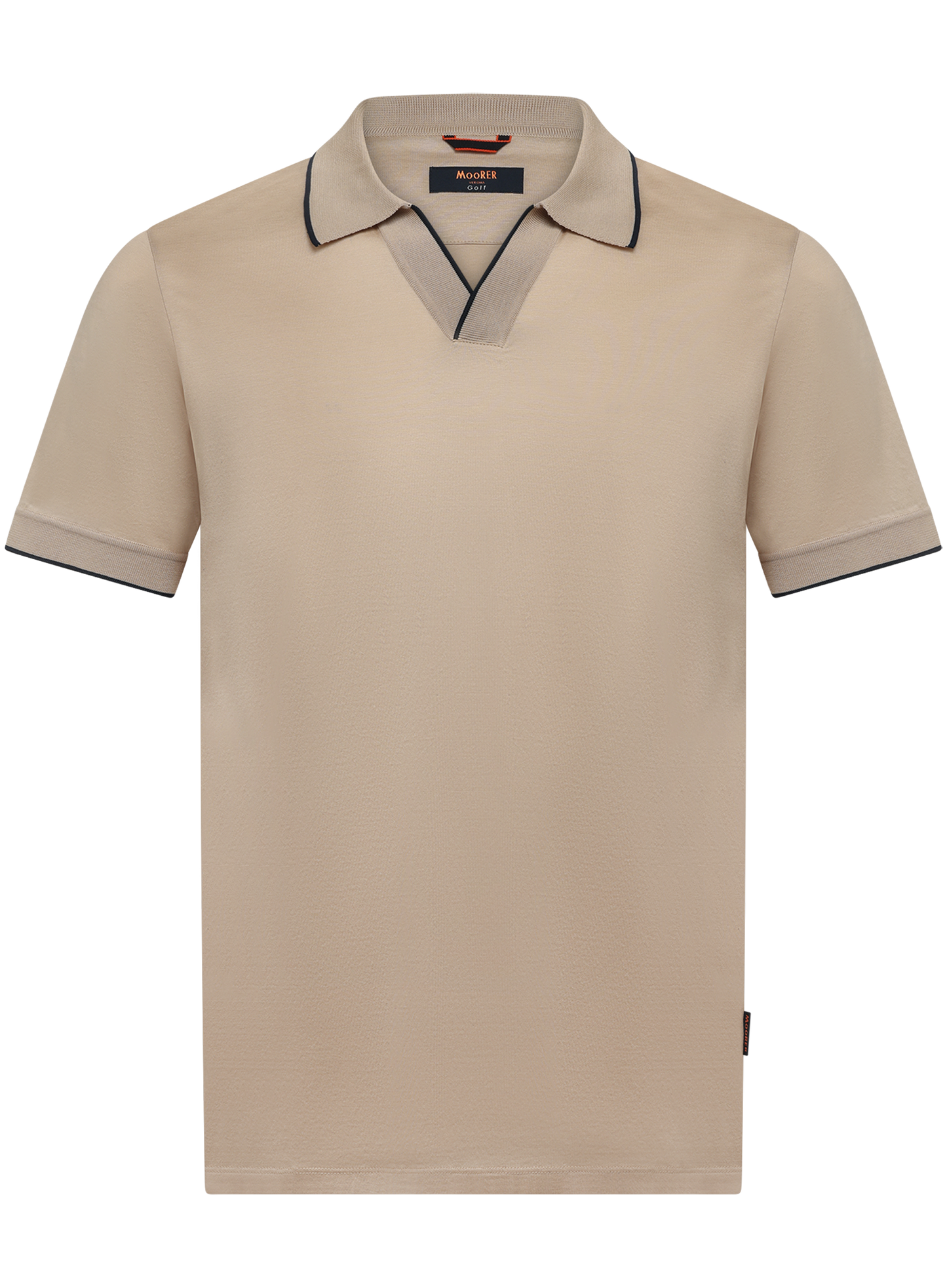 Buttonless polo van katoen | Beige