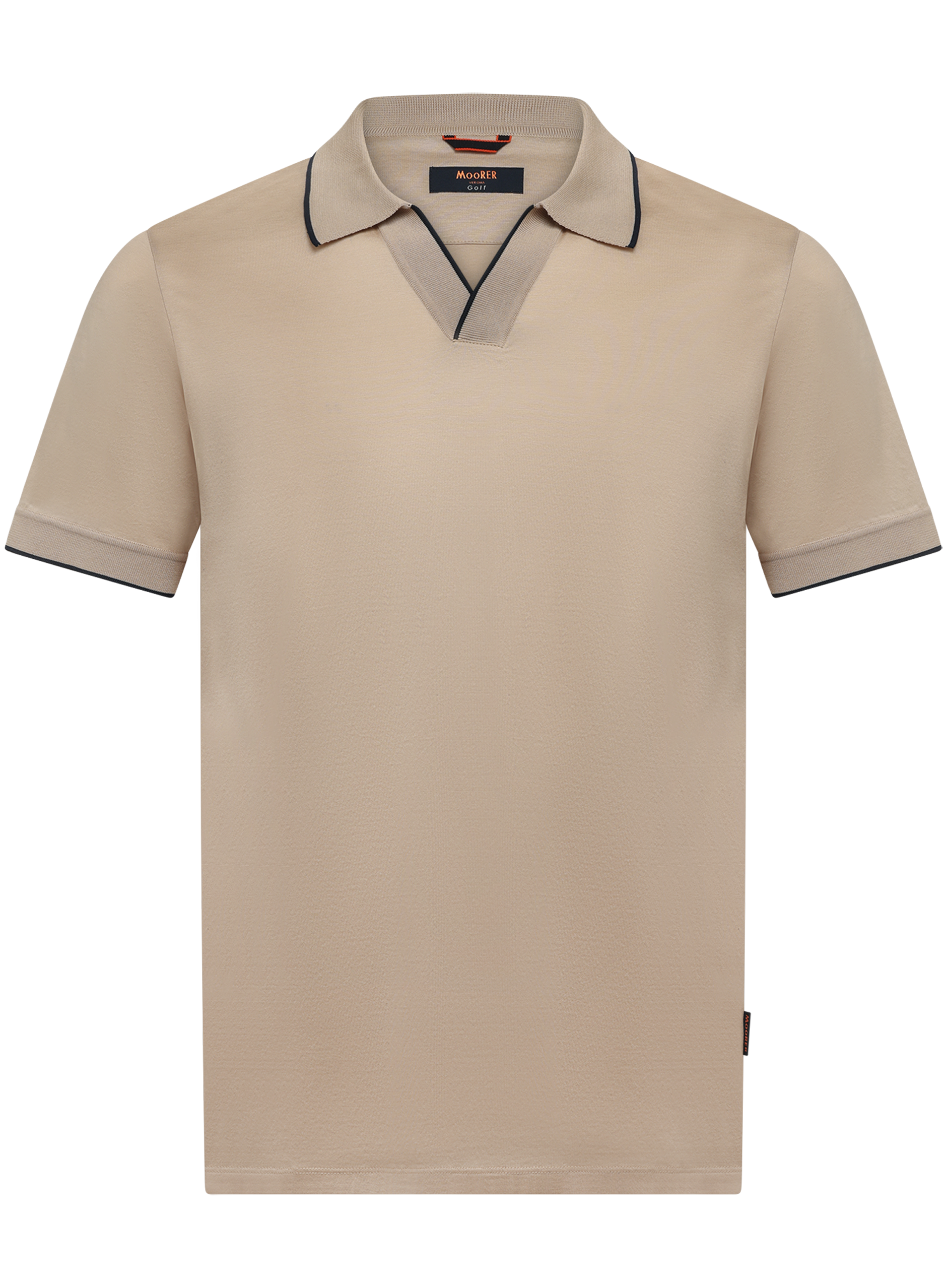 Buttonless polo van katoen | Beige