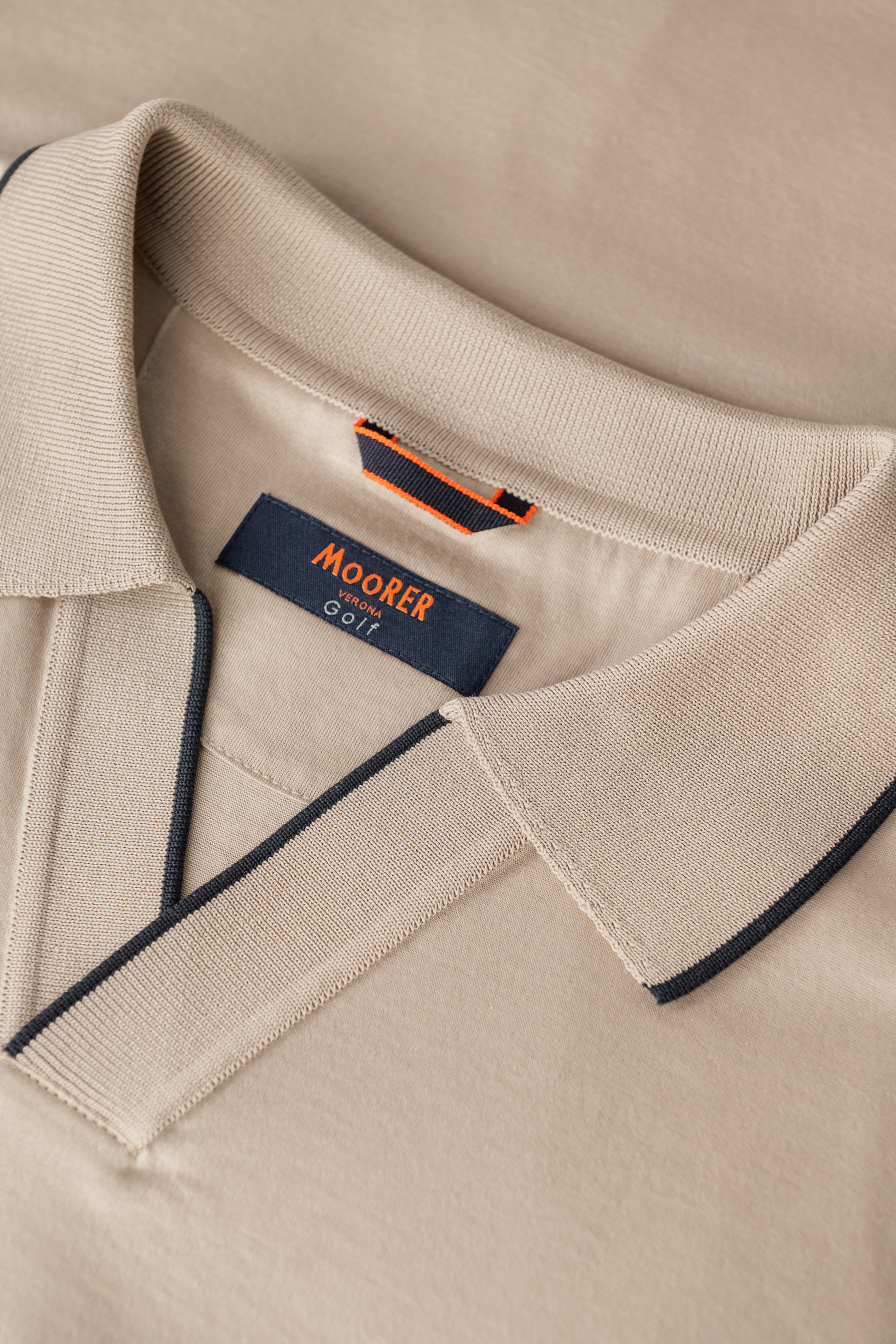Buttonless polo van katoen | FULL_WIDTH | Beige