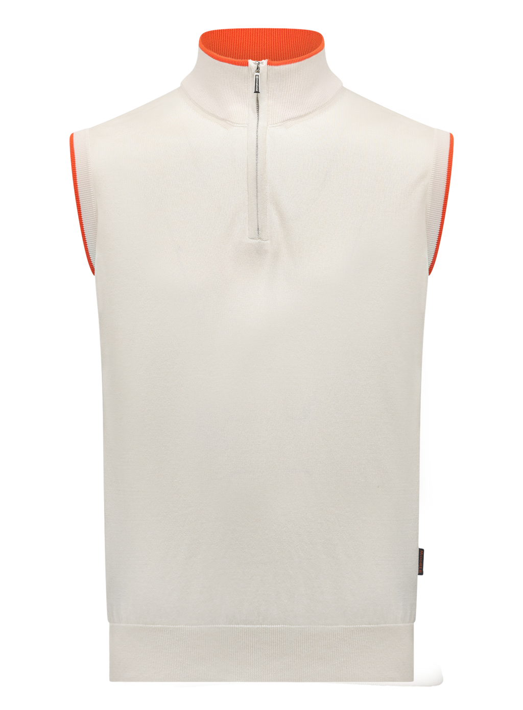 Half-zip slipover van katoen en zijde | Wit