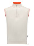 Half-zip slipover van katoen en zijde | Wit