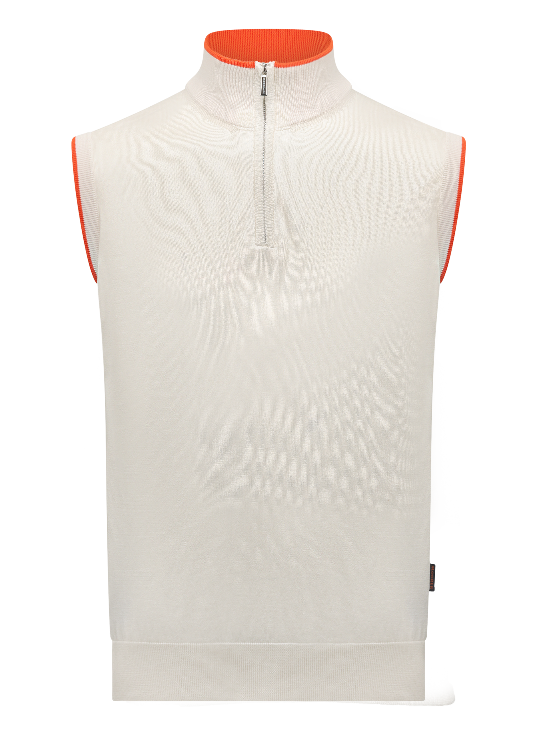 Half-zip slipover van katoen en zijde | Wit