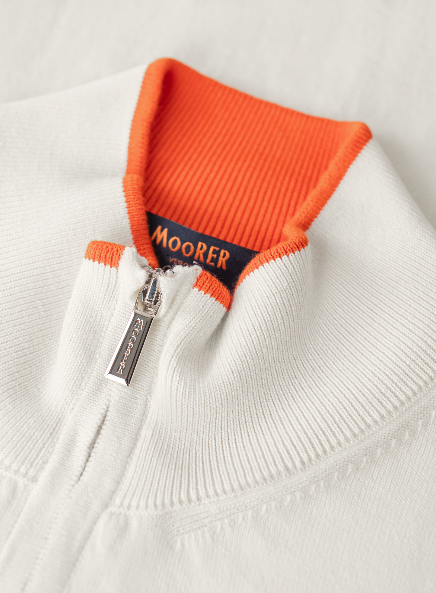 Half-zip slipover van katoen en zijde | Wit