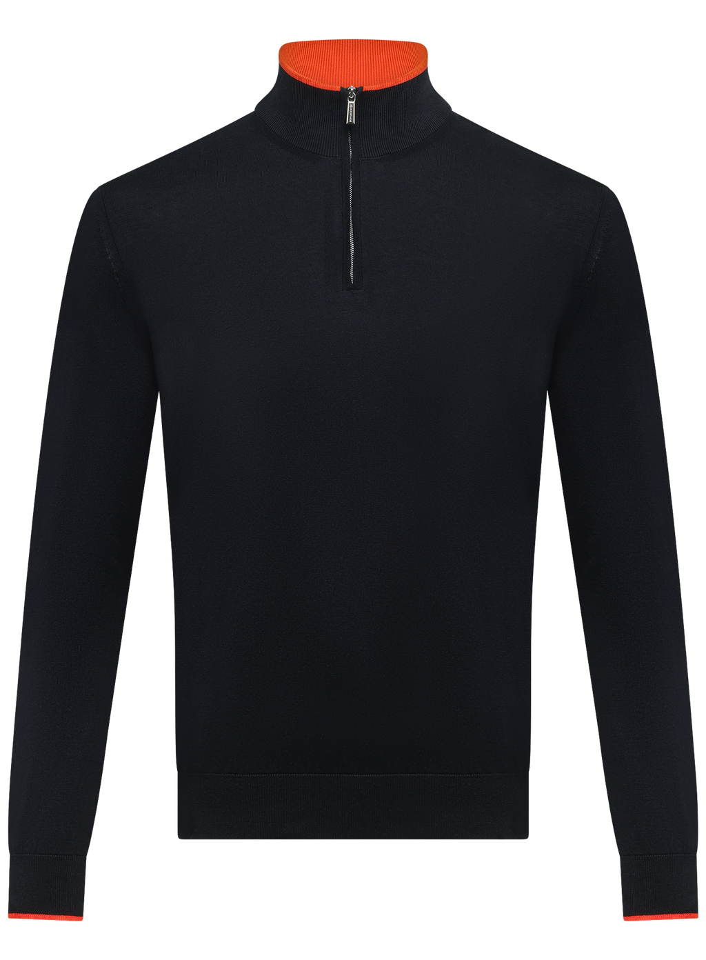 Half-zip trui van zijde en katoen | BLUE NAVY