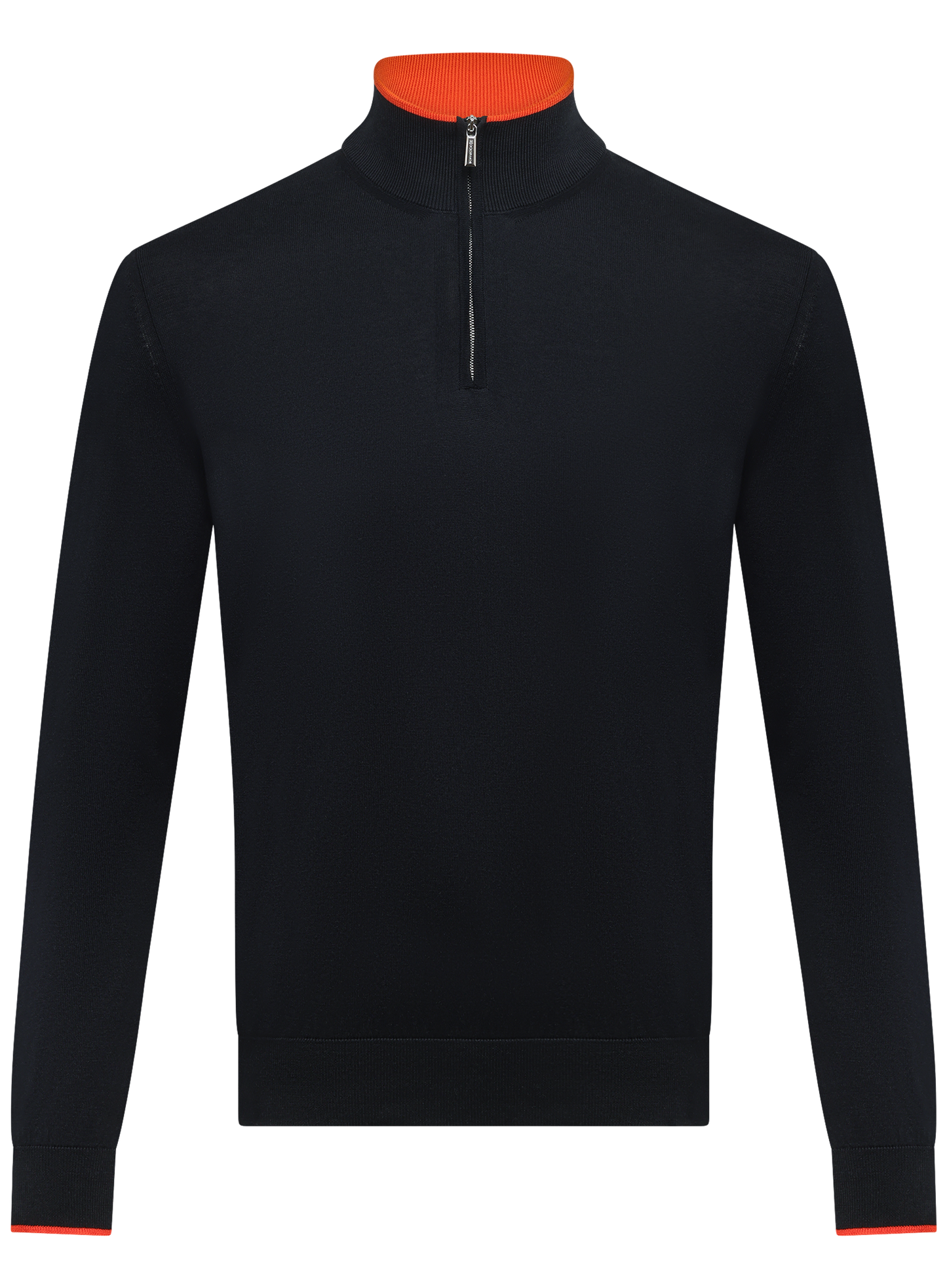 Half-zip trui van zijde en katoen | BLUE NAVY